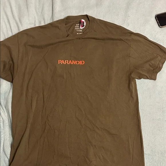 Anti Social Social Club Olive T-Shirt with White Logo - Picture 1 of 3